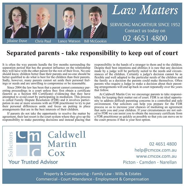 Separated Parents – Take Responsibility to Keep out of Court