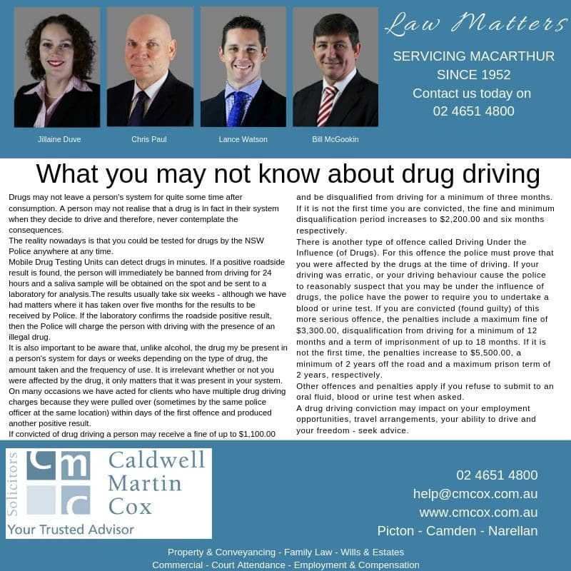 What you may not know about drug driving