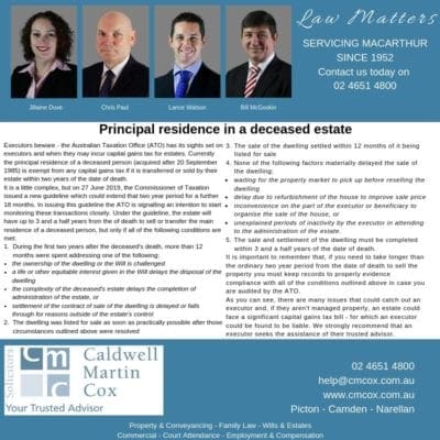 Executors Beware!