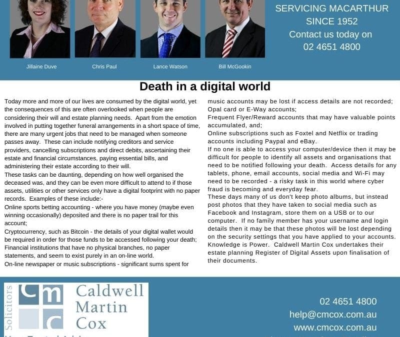 Death in a digital world