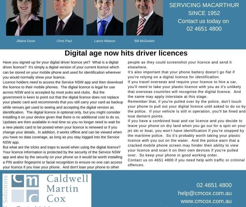 Digital age now hits driver licences