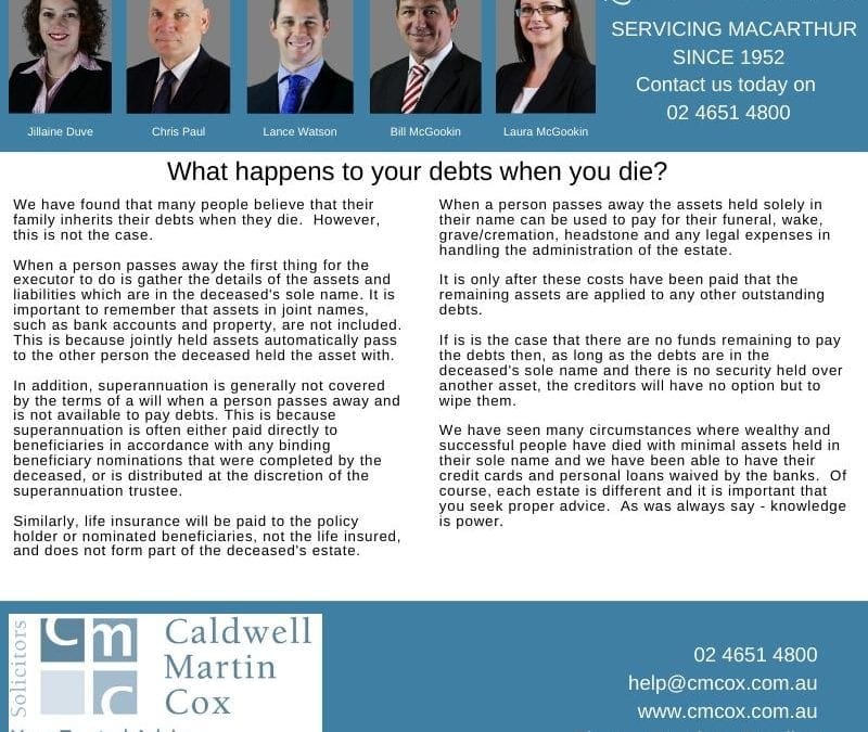 What happens to your debts when you die?