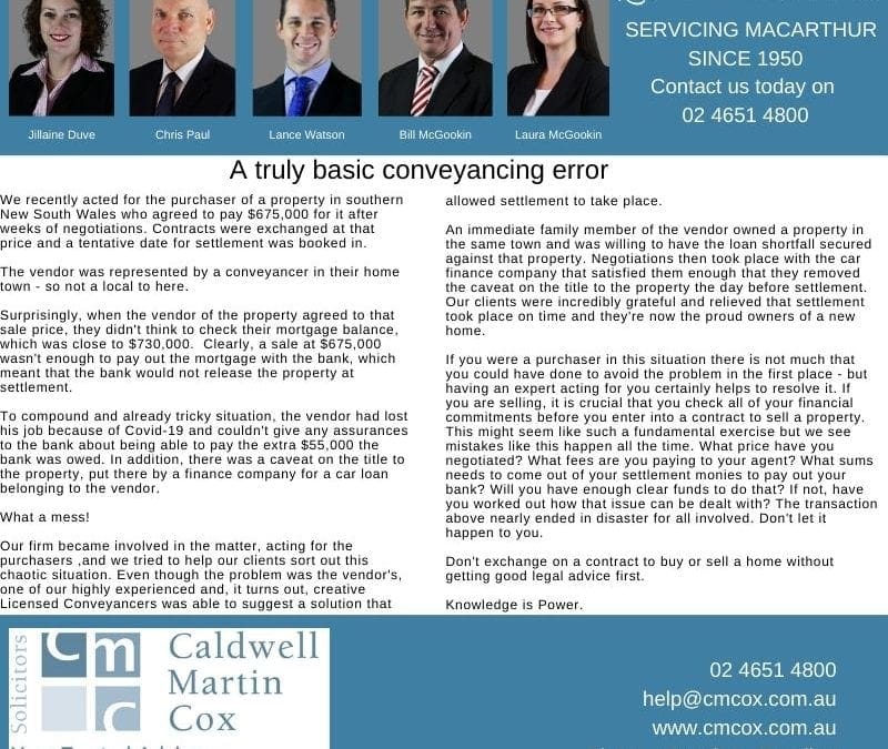 A truly basic conveyancing error