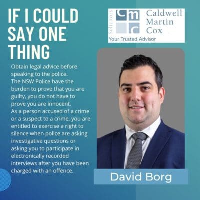 If I could say one thing – David Borg