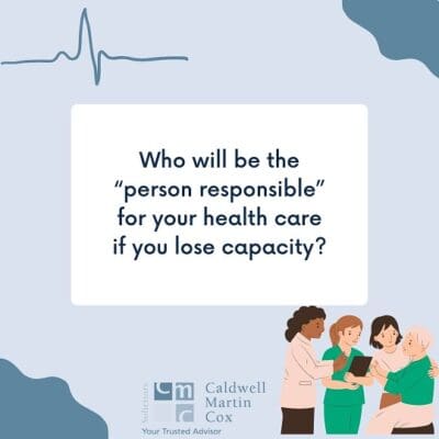 Who will be the “person responsible” for your health care if you lose capacity?